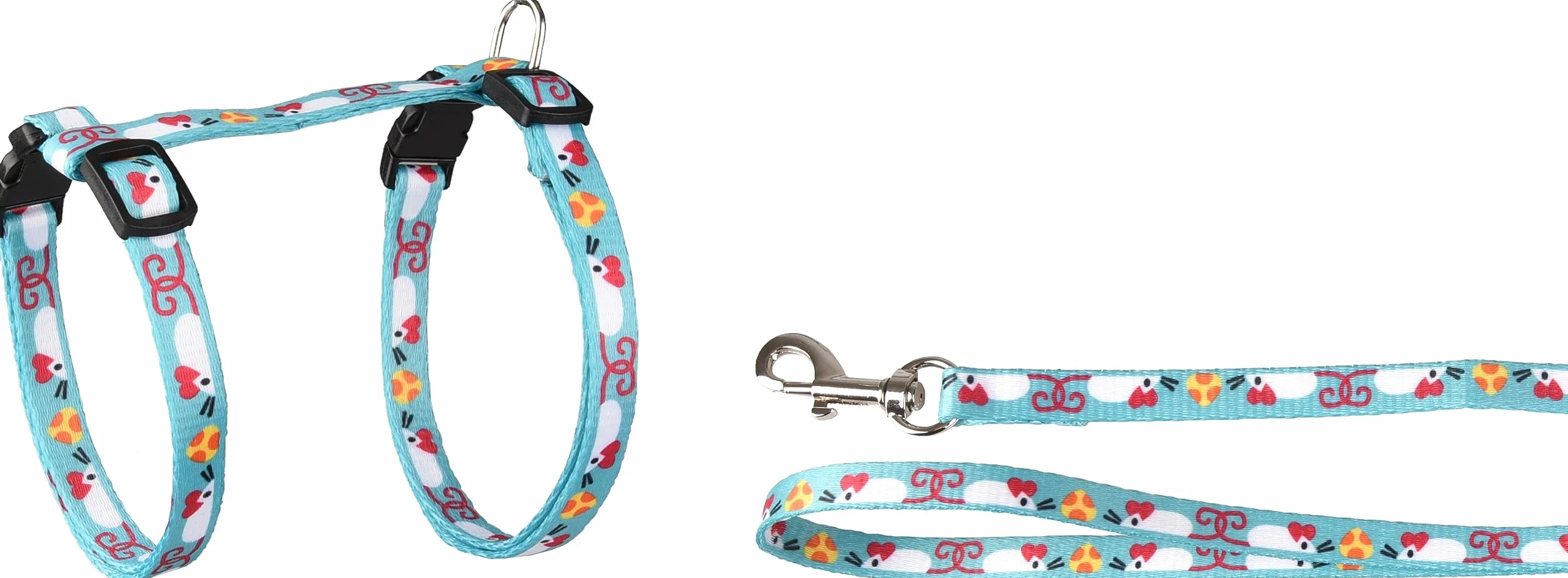Flamingo Harnais avec Laisse Réglable Gilet Réfléchissant Respirant Chat 20-35cm Taille Unique