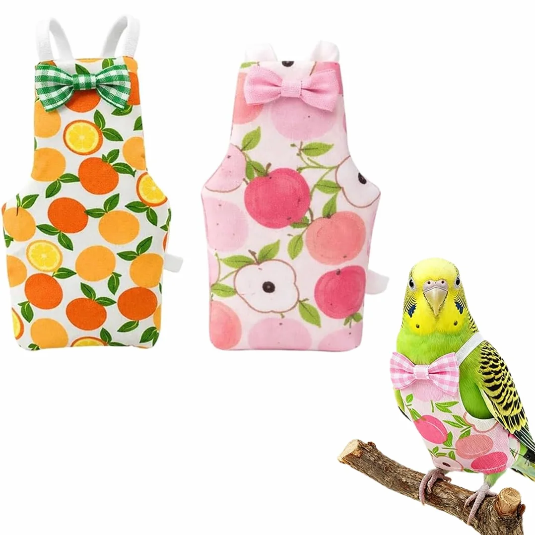 Couches-culottes lavables respirantes pour oiseaux perroquets perruches ondulées calopsittes 2 couches