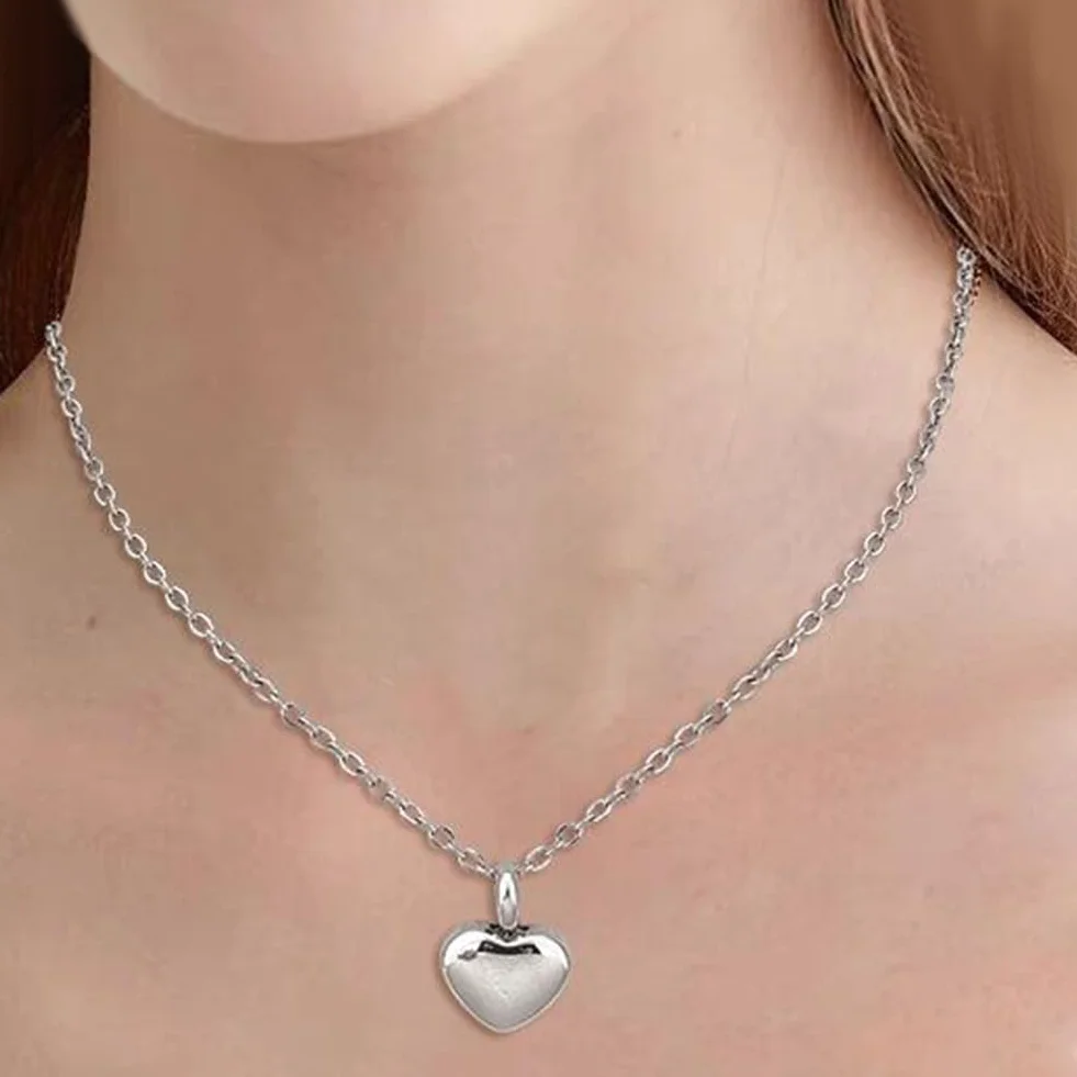 CREATCABIN Pendentif Urne Cœur Acier Inoxydable 1.2x1.7cm Souvenir Étanche