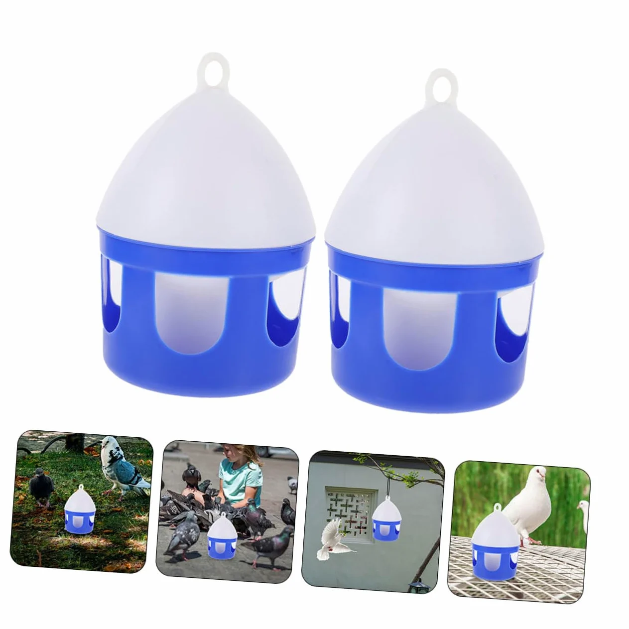 ibasenice Abreuvoir pour Oiseaux Domestiques Facile à Nettoyer en PVC Réutilisable 2l Lot de 2 Pièces pour Pigeons et Grives pour Élevage et Usage Quotidien