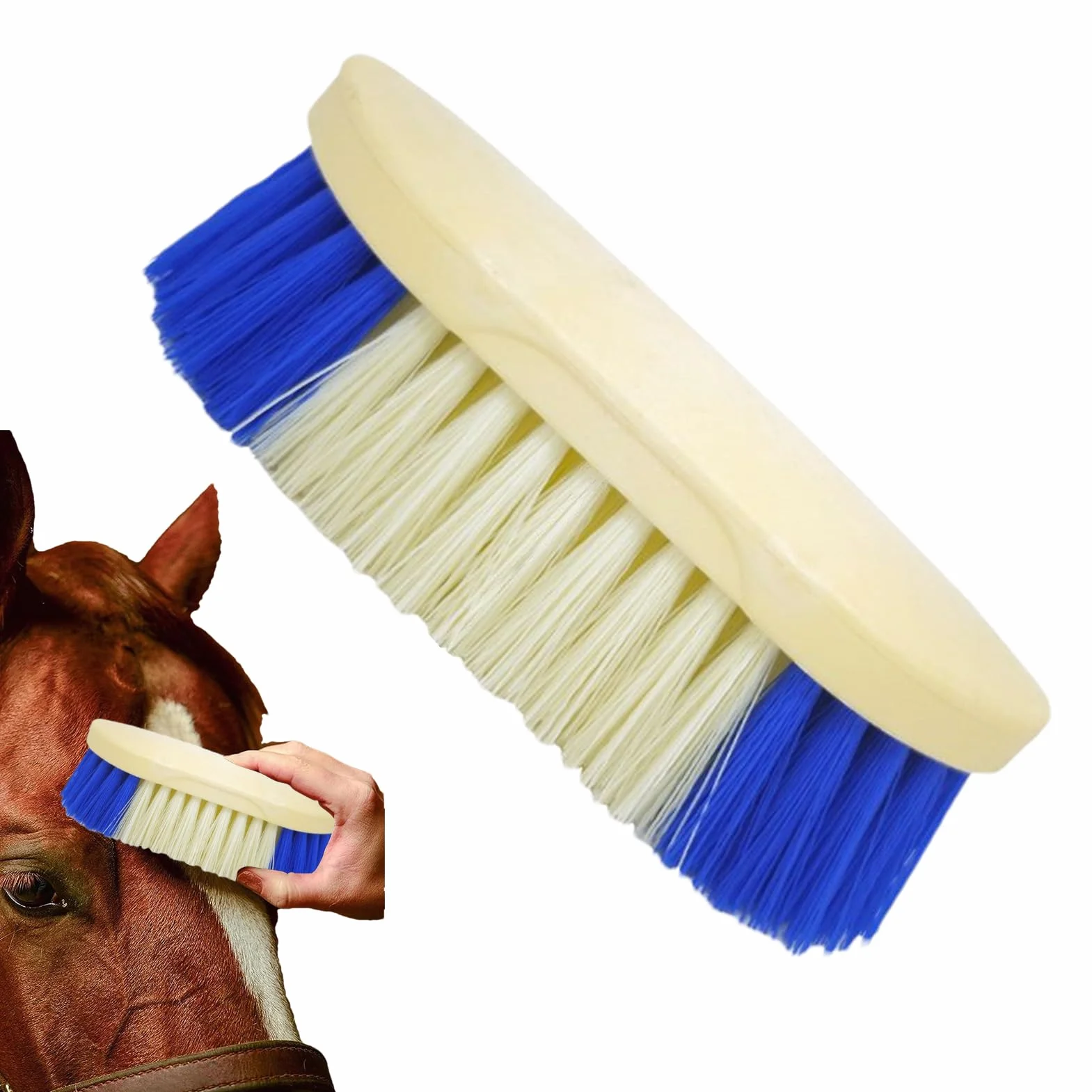 Brosse Bouchon pour Cheval - Outil de Pansage à Poils Durs pour Bétail et Équins