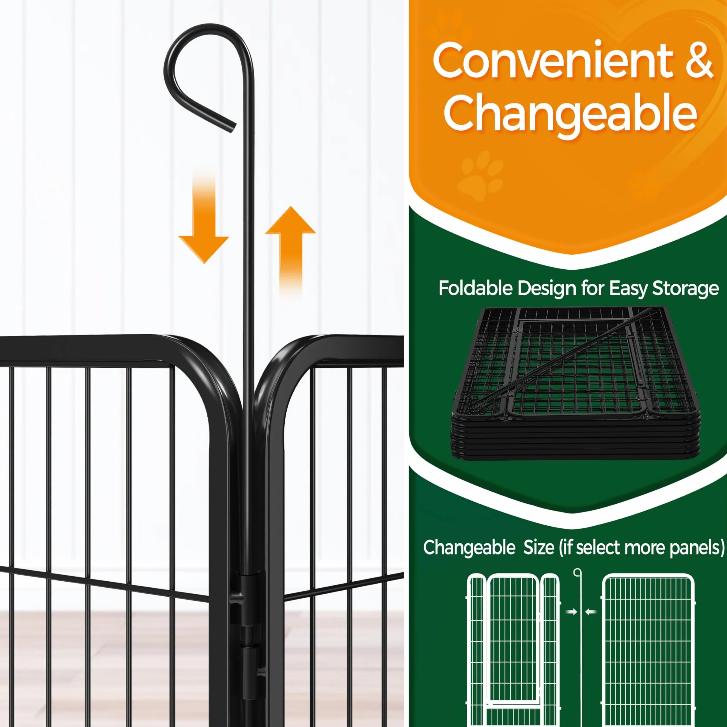 Yaheetech Parc pour Chien 16 Panneaux Enclos Exterieur avec Porte 71x120 cm