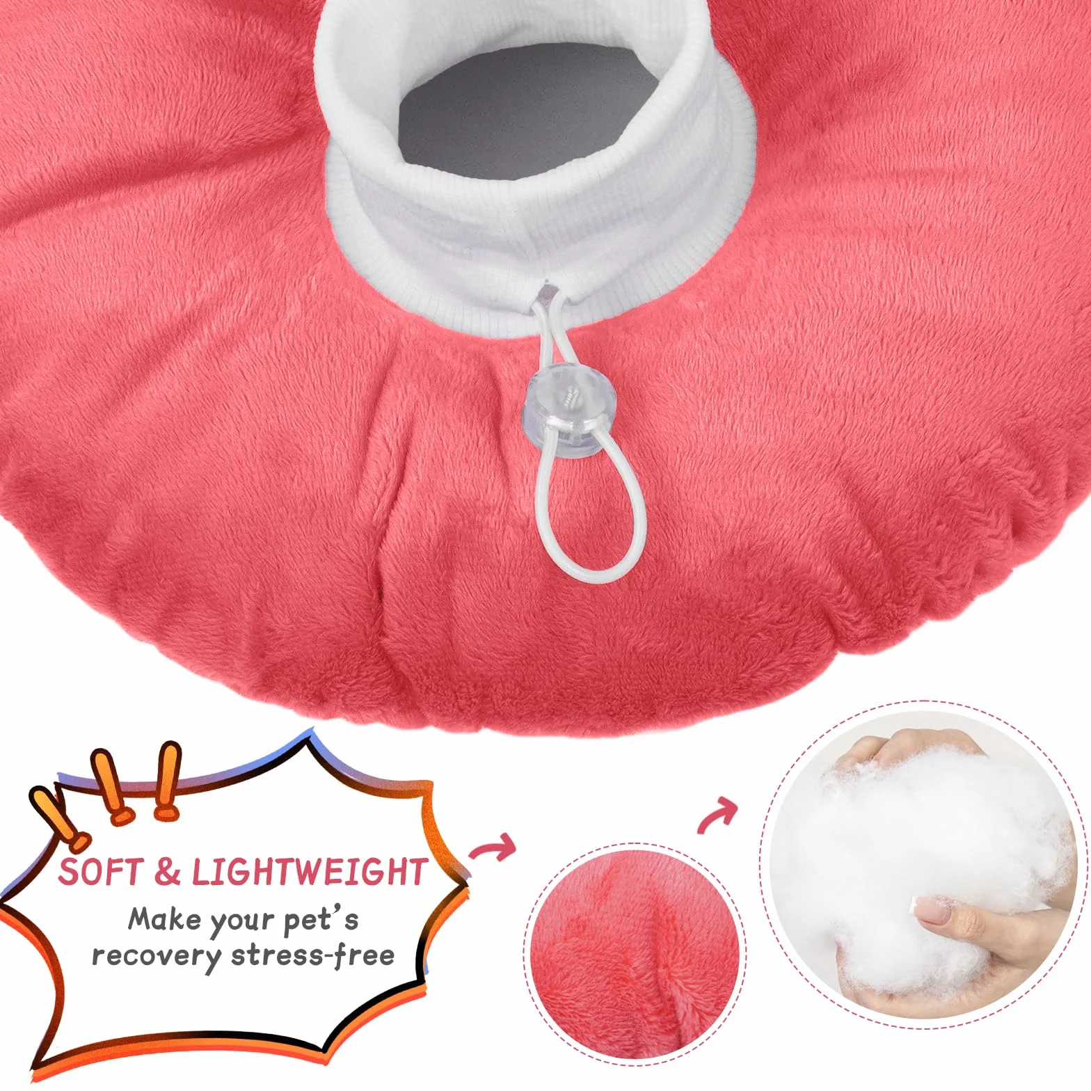 Collier conique souple pour chat cône de convalescence Elizabethan rose S