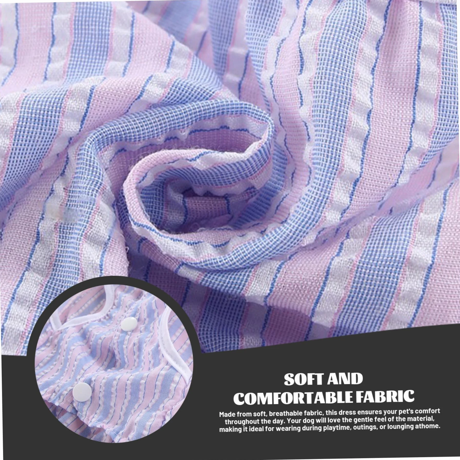 Lot de 4 Robes pour Chien à Rayures Verticales avec Nœud Papillon, Vêtements Doux et Respirants pour Petit Chiot Chihuahua Yorkies