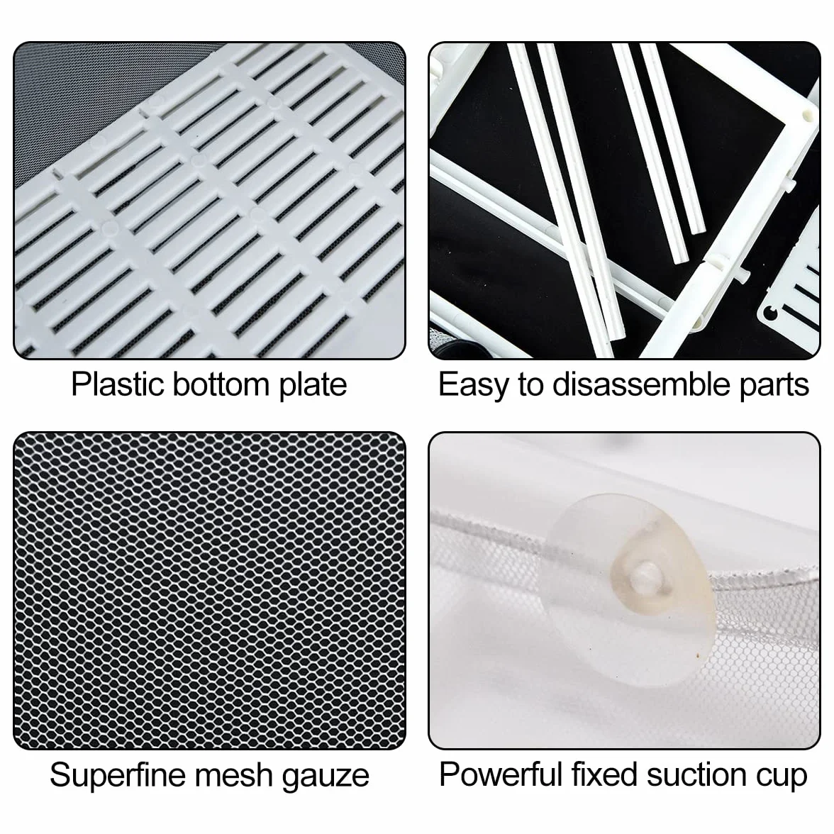 Boîtes d'élevage d'aquarium, Filet d'élevage de Poissons Double Couche avec Ventouses pour Aquarium Poisson Réservoir (Blanc)
