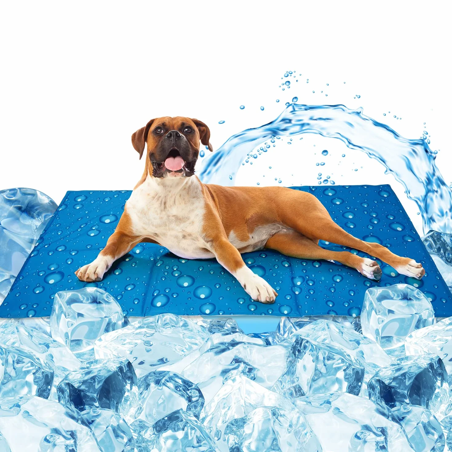 Zellar Tapis Rafraichissant Chien L 90x50cm Auto-refroidissant Gel Non-Toxique Grand Tapis Refroidissement