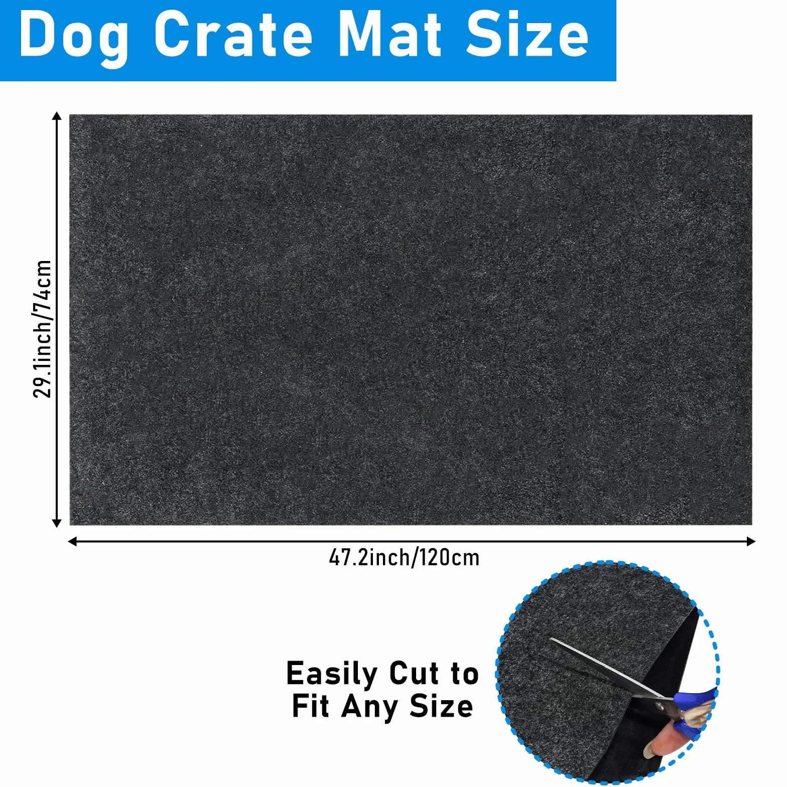 Tapis antidérapant imperméable pour chien 74 x 120 cm protection sol niche chenil