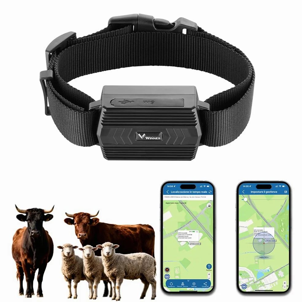 TKMARS Traceur GPS 4G pour Grands Animaux (Chiens de Chasse, Chevaux, Bétail) | Collier GPS Étanche IP66 | Suivi en Temps Réel et Historique | Autonomie 30 Jours | Alerte Geo-Clôture TK935