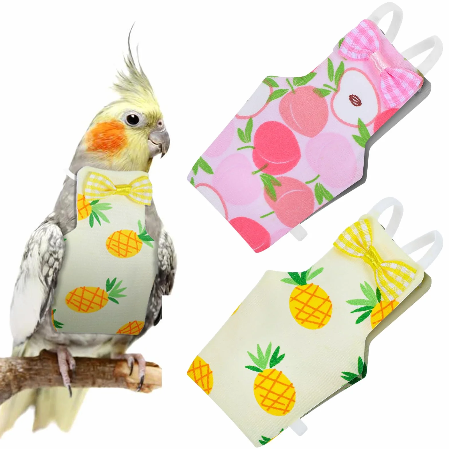 Couches pour oiseaux lavables réutilisables imperméables réglables lot de 2 pour perruches calopsittes mini aras canaris