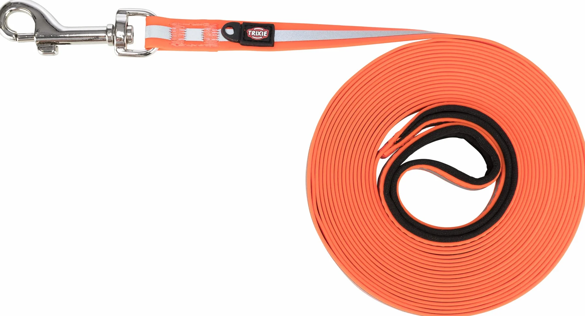 TRIXIE Longe réfléchissante 10 m 17 mm Orange pour chiens M–XL
