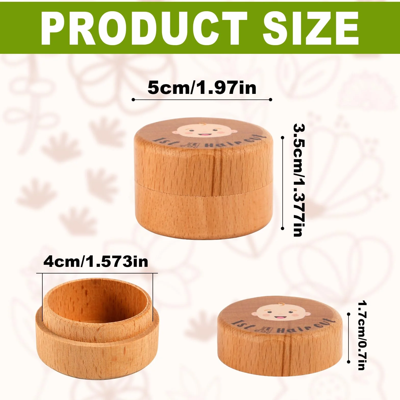 Boîte à Souvenirs pour Premiers Cheveux de Bébé en Bois, Cadeau d'Anniversaire Fête Prénatale