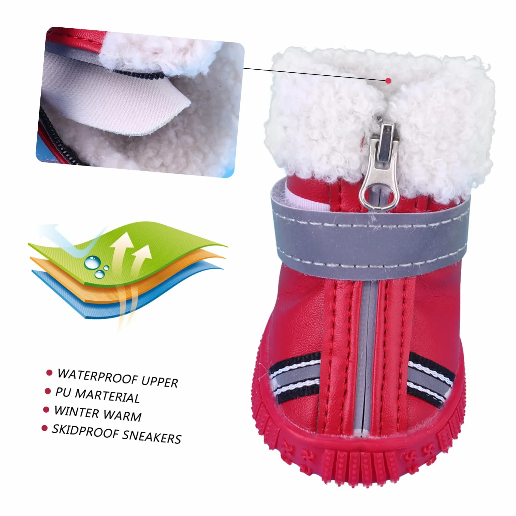 POPETPOP 12 Pièces Chaussures De Chien Automne Hiver Bottes Raquettes à Neige pour Petits Chiens Protecteur De Pattes d'animaux De Noël Automne Et Hiver Coton Chaussures Courtes