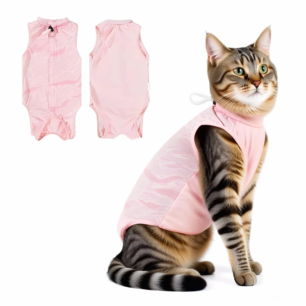 Body Chat Post Operatoire Gilet de Récupération Vetement Anti Lechage Respirant