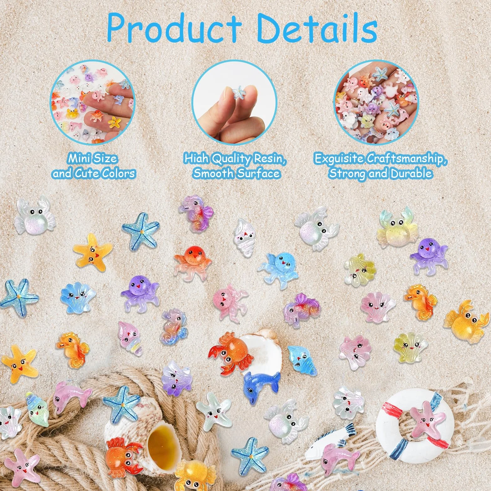 Mini Figurines Animaux Marins en Résine, 100 Pièces pour Jardins Paysagers Bonsaï Aquariums