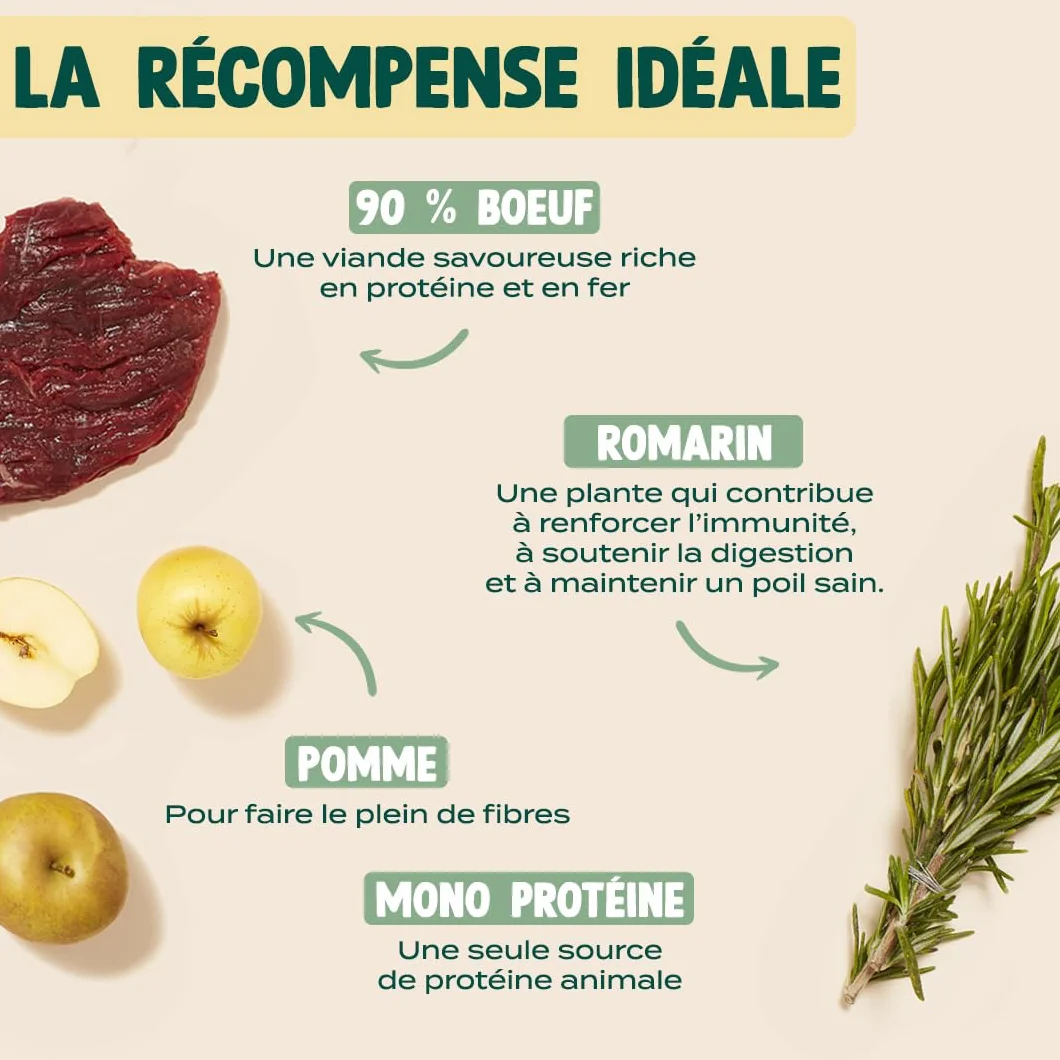Franklin Friandise pour Chiot 90% Bœuf sans Céréales Riche en Protéines 80 g