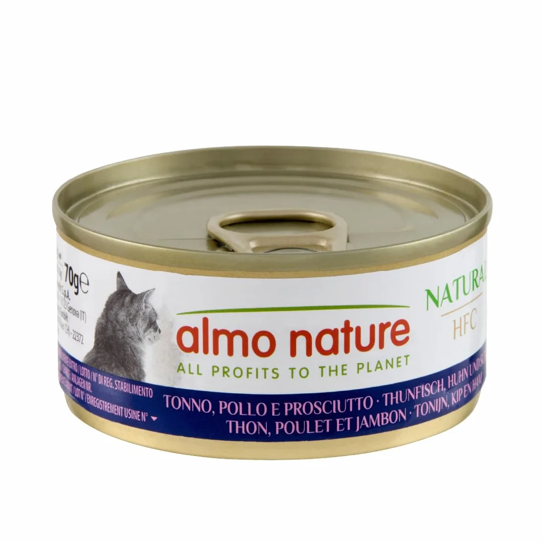 Almo Nature HFC Natural Megapack Nourriture Humide pour Chats - Thon, Poulet et Jambon - 6x70g
