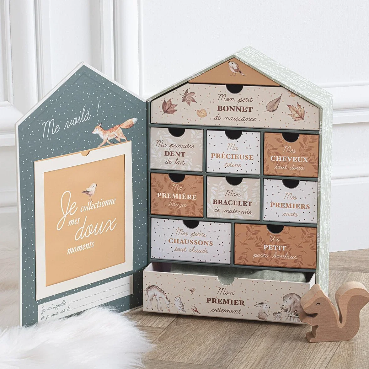 Atmosphera Coffret de Naissance Maison Forêt H30-5 cm