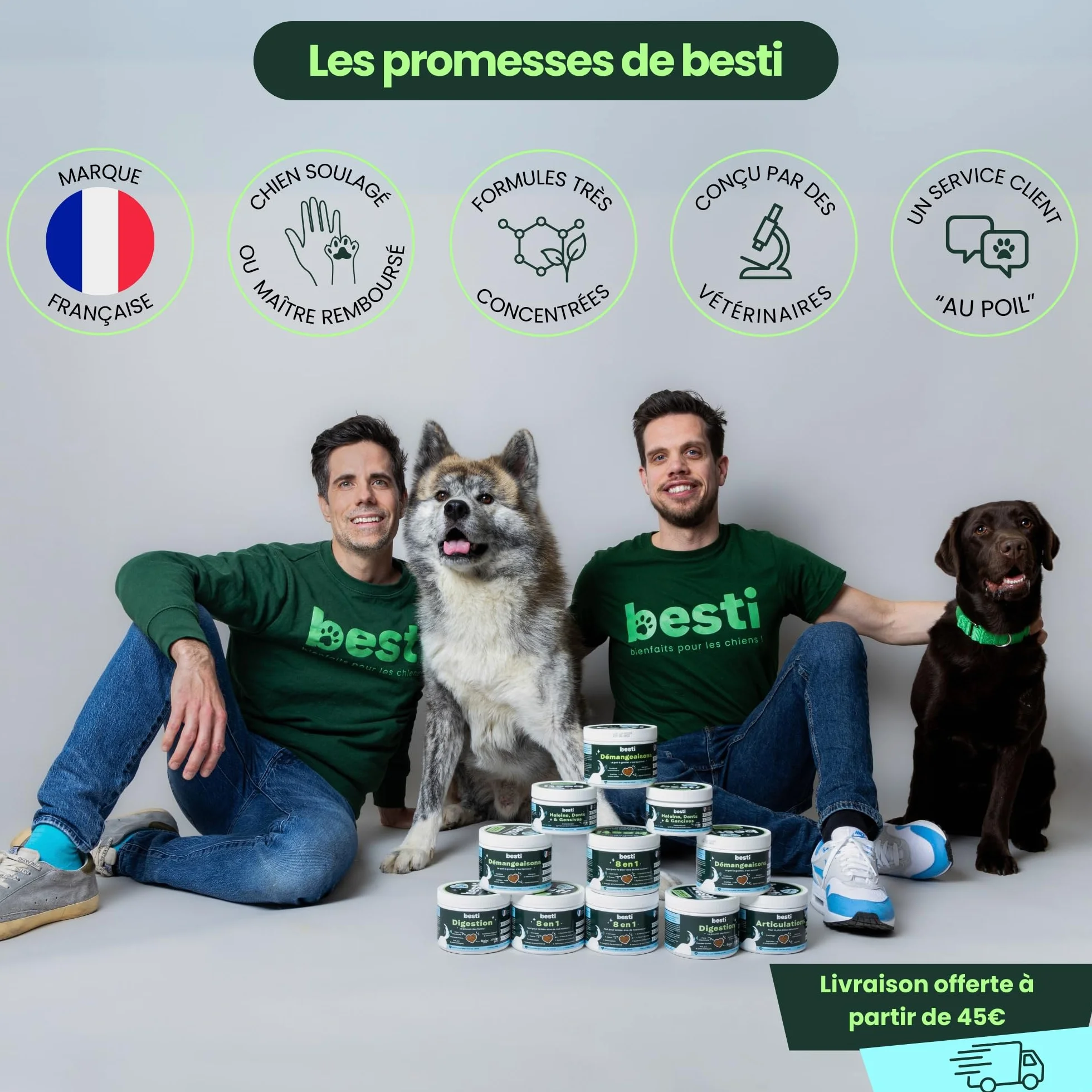 BESTI Compléments Alimentaires Premium pour Chiens Démangeaisons Omega 3 Probiotiques Saumon 300g