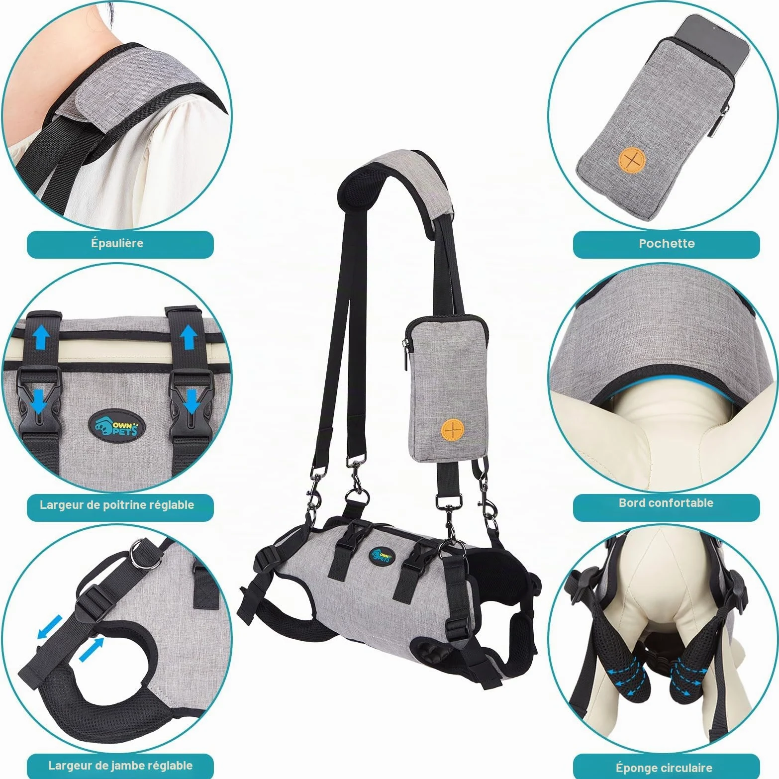 FITNATE Ownpets Sac de transport pour chien et chat Taille M
