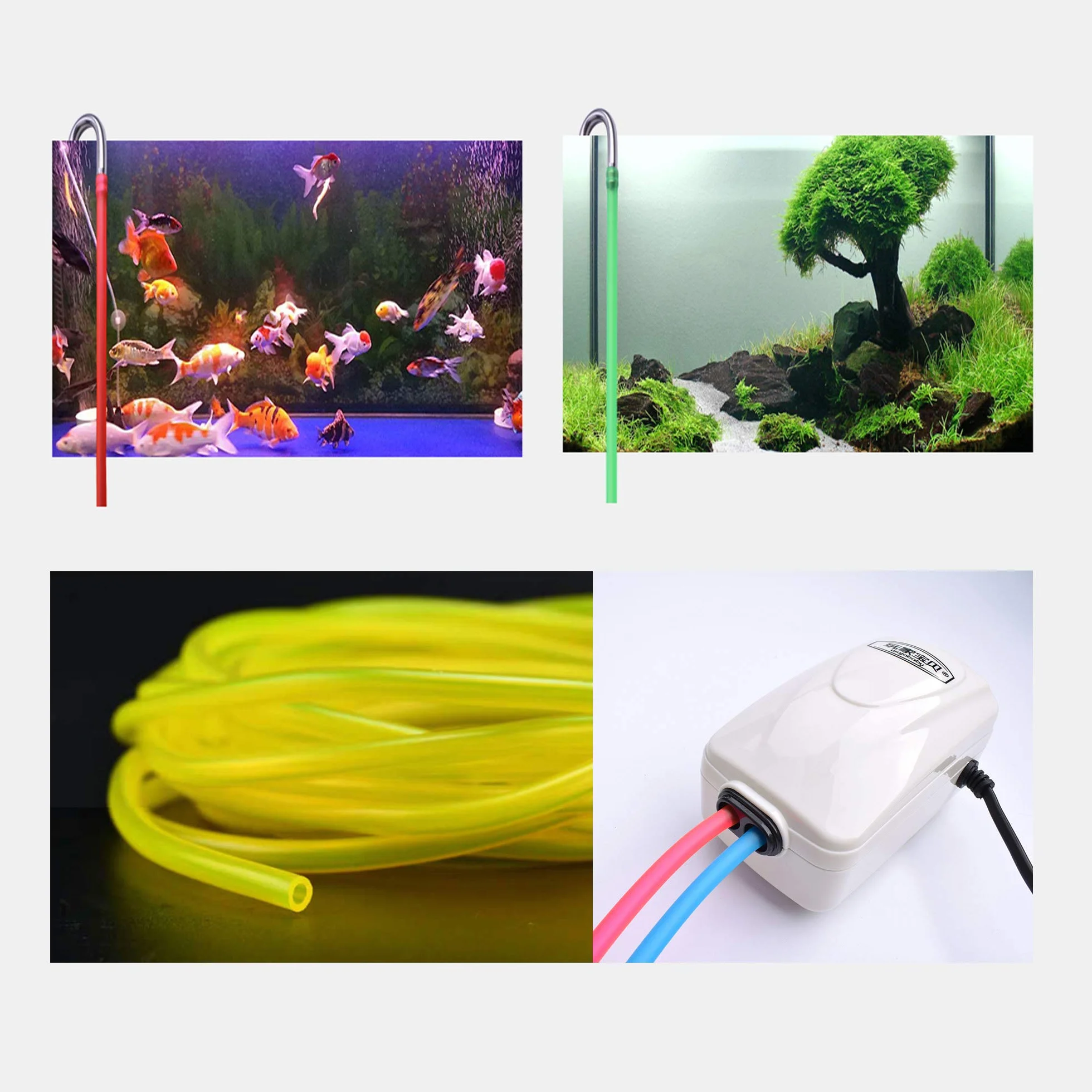 Tuyau Aquarium 5m 4/6mm Caoutchouc Tube Air Oxygène Jaune Vert Rouge Bleu Noir
