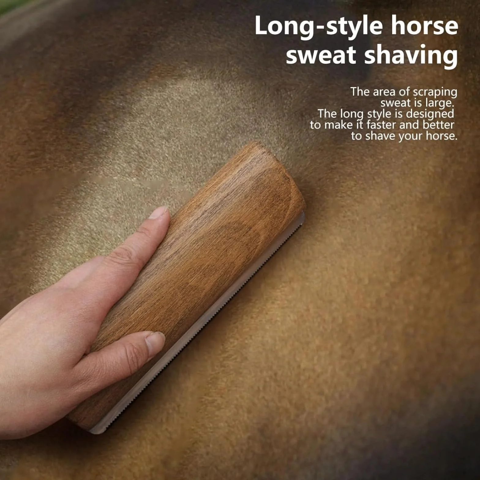 Brosse à excrétion de chevaux avec poignée en bois Brosse à poils de cheval Outil de toilettage pour chien chatte