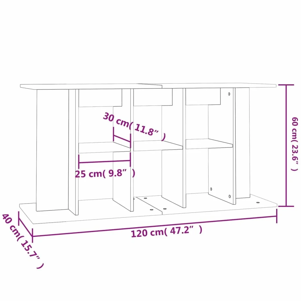 Tomostar Meuble pour Aquarium 120x40x60 cm blanc bois d'ingénierie