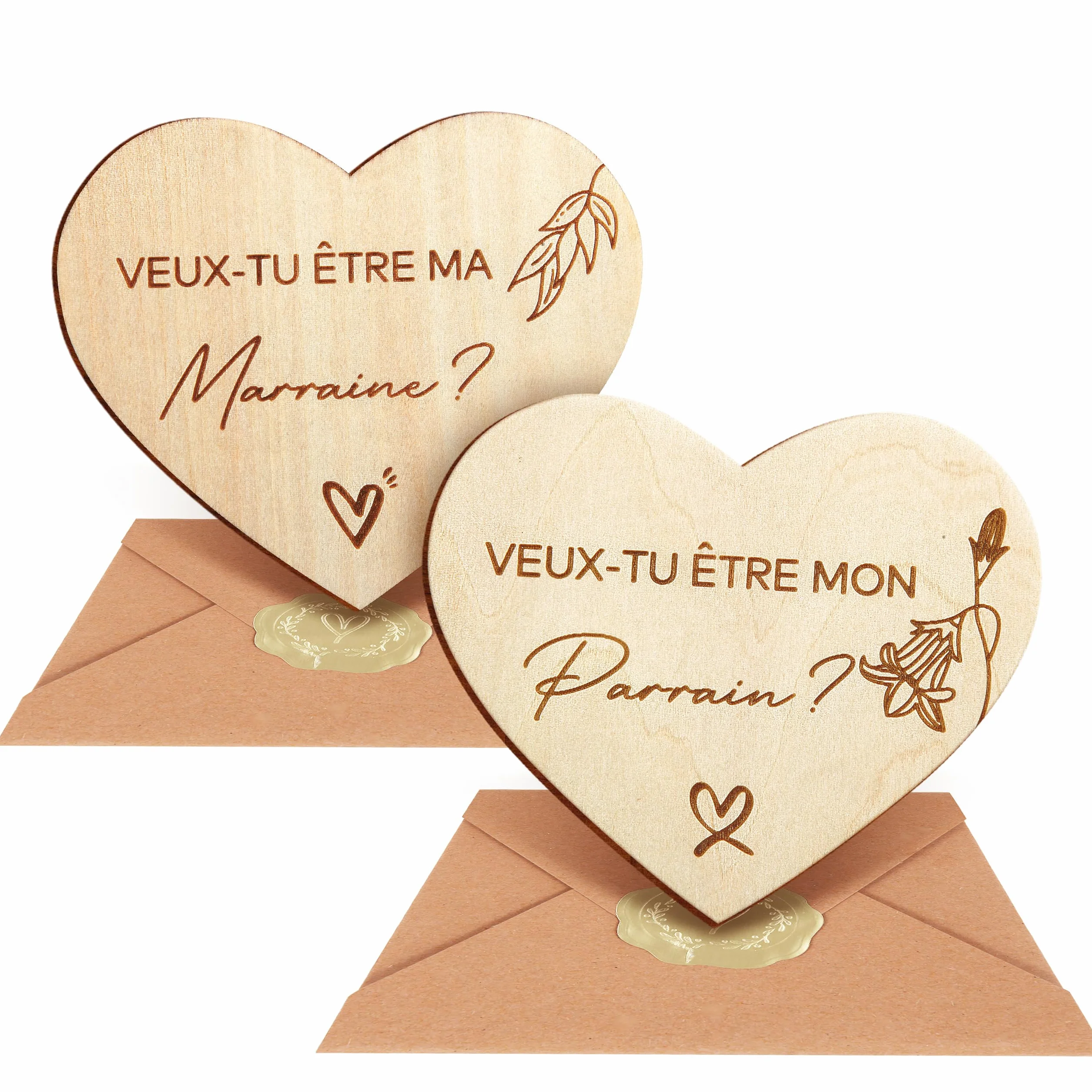 Cadeau Parrain Marraine, 2Pcs Veux-tu être ma Marraine