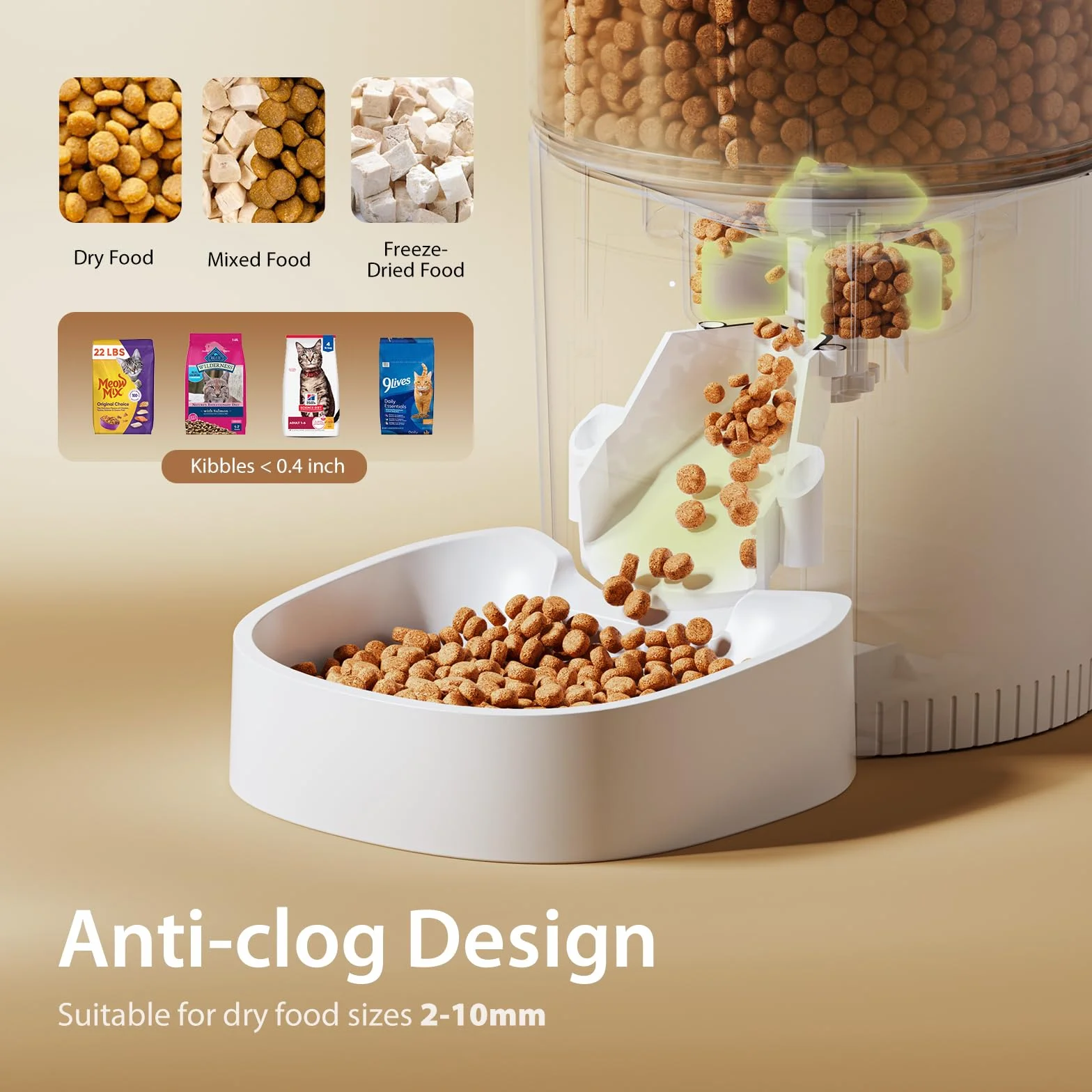 Distributeur Croquettes Chat Automatique avec Minuterie Programmable 3L Blanc