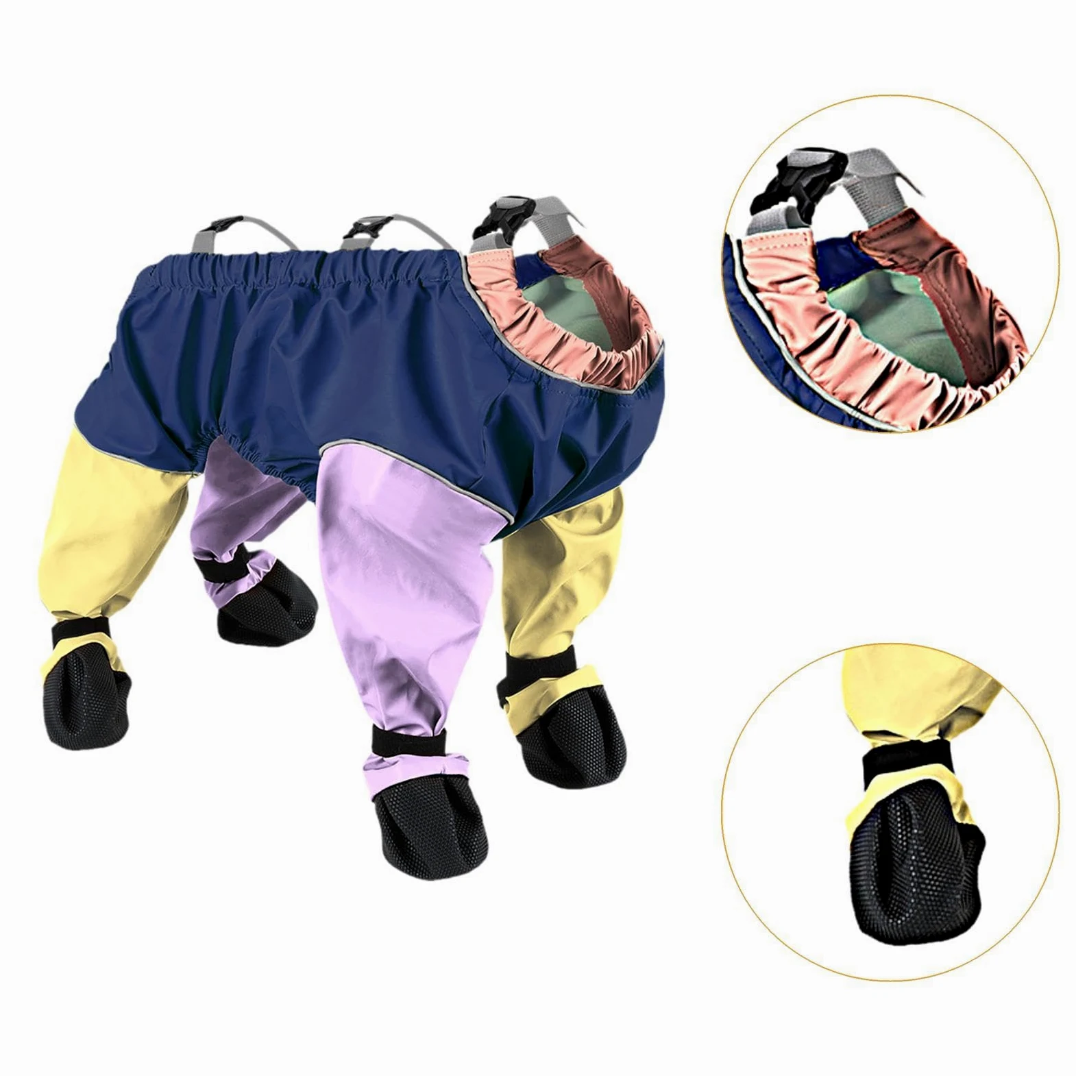 Imperméable pour Chien, Réglable, Respirant, Doublé Polaire, Imperméable, Convient Aux Chiens de Taille Moyenne, Multicolor M