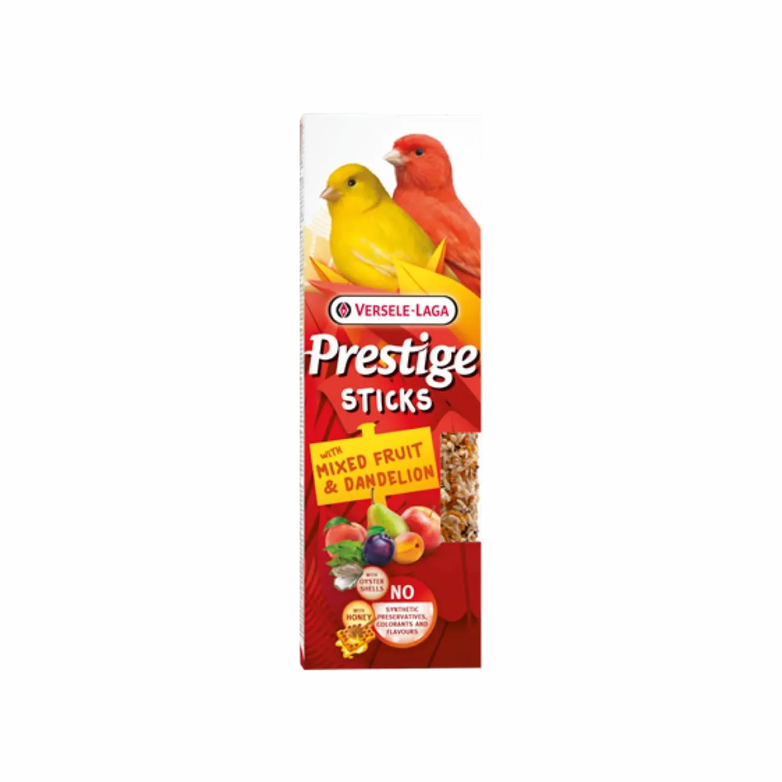 Versele-Laga Prestige Sticks Canaris Fruits Mixtes & Pissenlit Pack de 4 x 60 g Snack pour Canaris