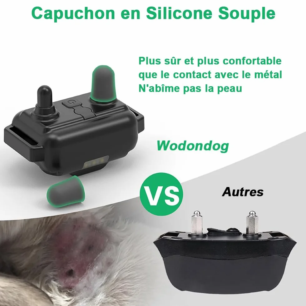 Collier de Dressage pour Chien Étanche Rechargeable 1000m, 2 Colliers