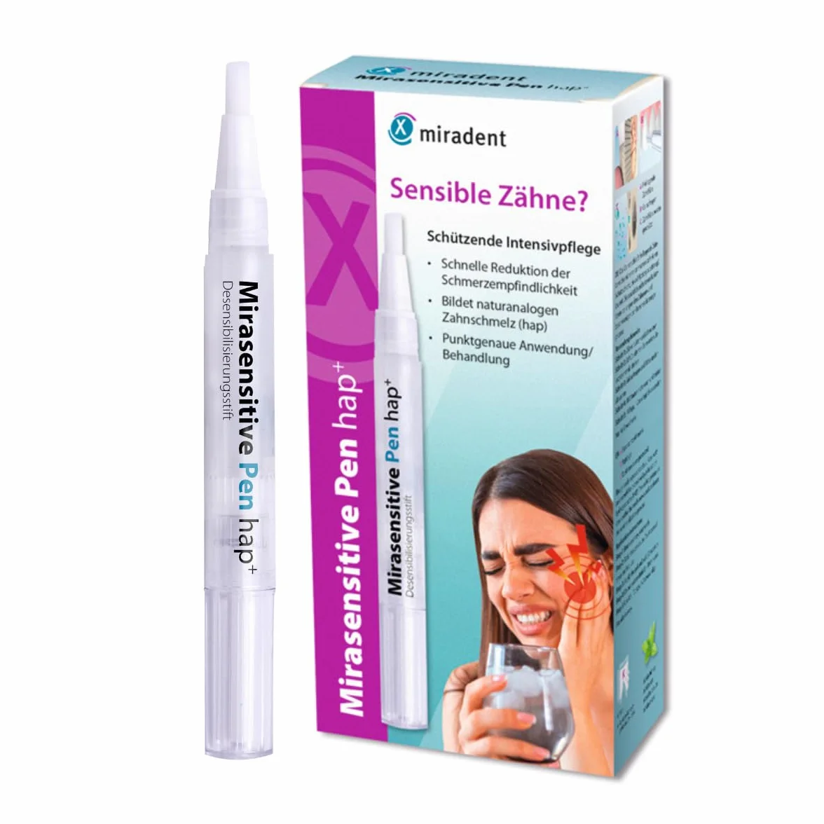 miradent Mirasensitive Pen hap+® Gel désensibilisant pour dents sensibles, hydroxylapatite et ions potassium