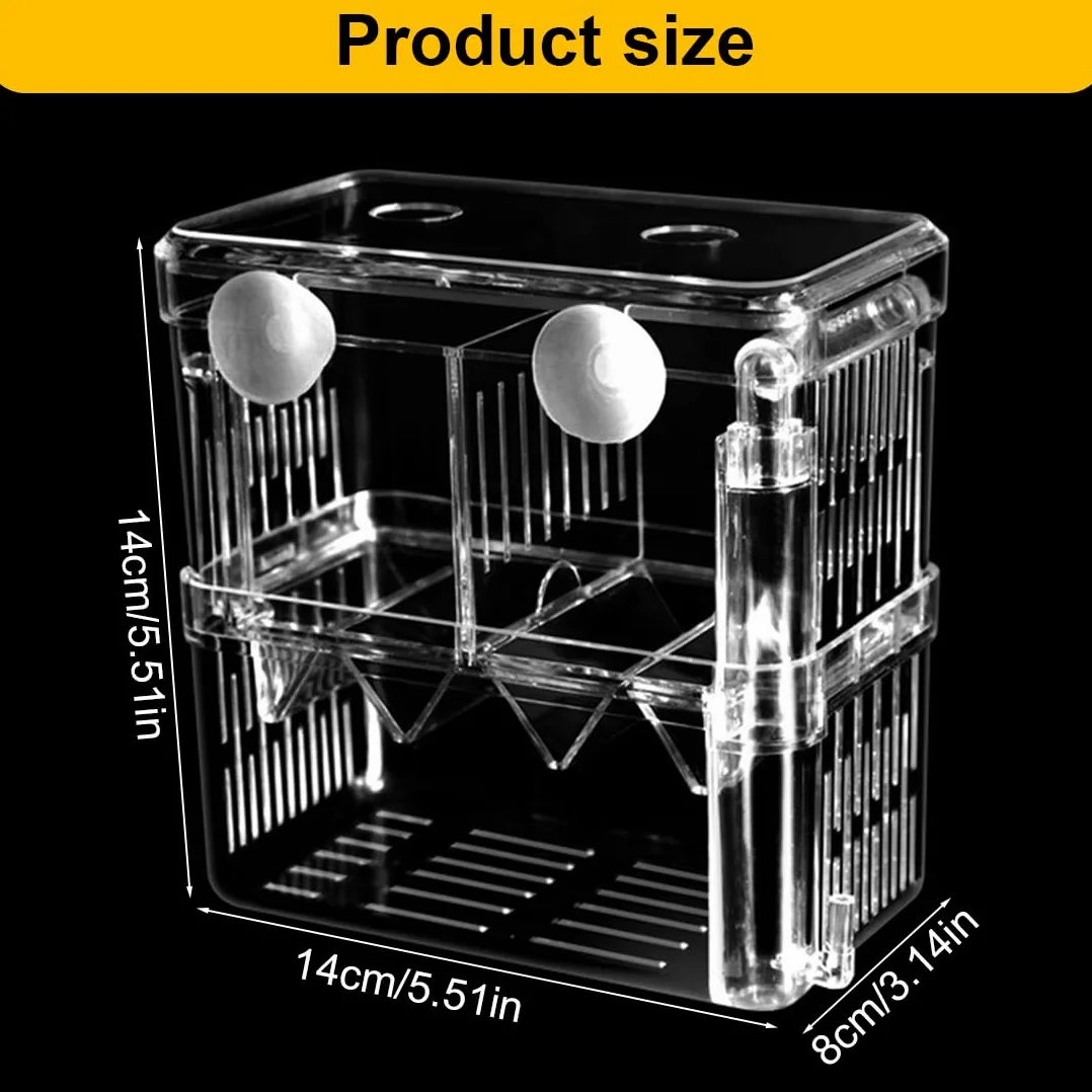 Boîte d'Élevage pour Aquarium avec Compartiment Isolant - Mini Aquarium Bebe Pondoir pour Poissons