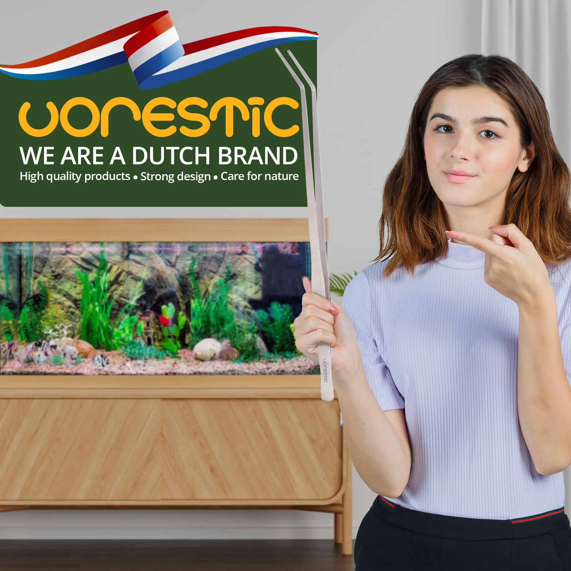VORESTIC Pince Aquarium Longue Set 48cm, Accessoires Aquascaping