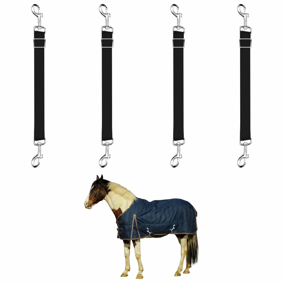 Sangles de Cuisse pour Couvertures de Cheval, Lot de 4, Bandes Élastiques Réglables avec Rotation 360°