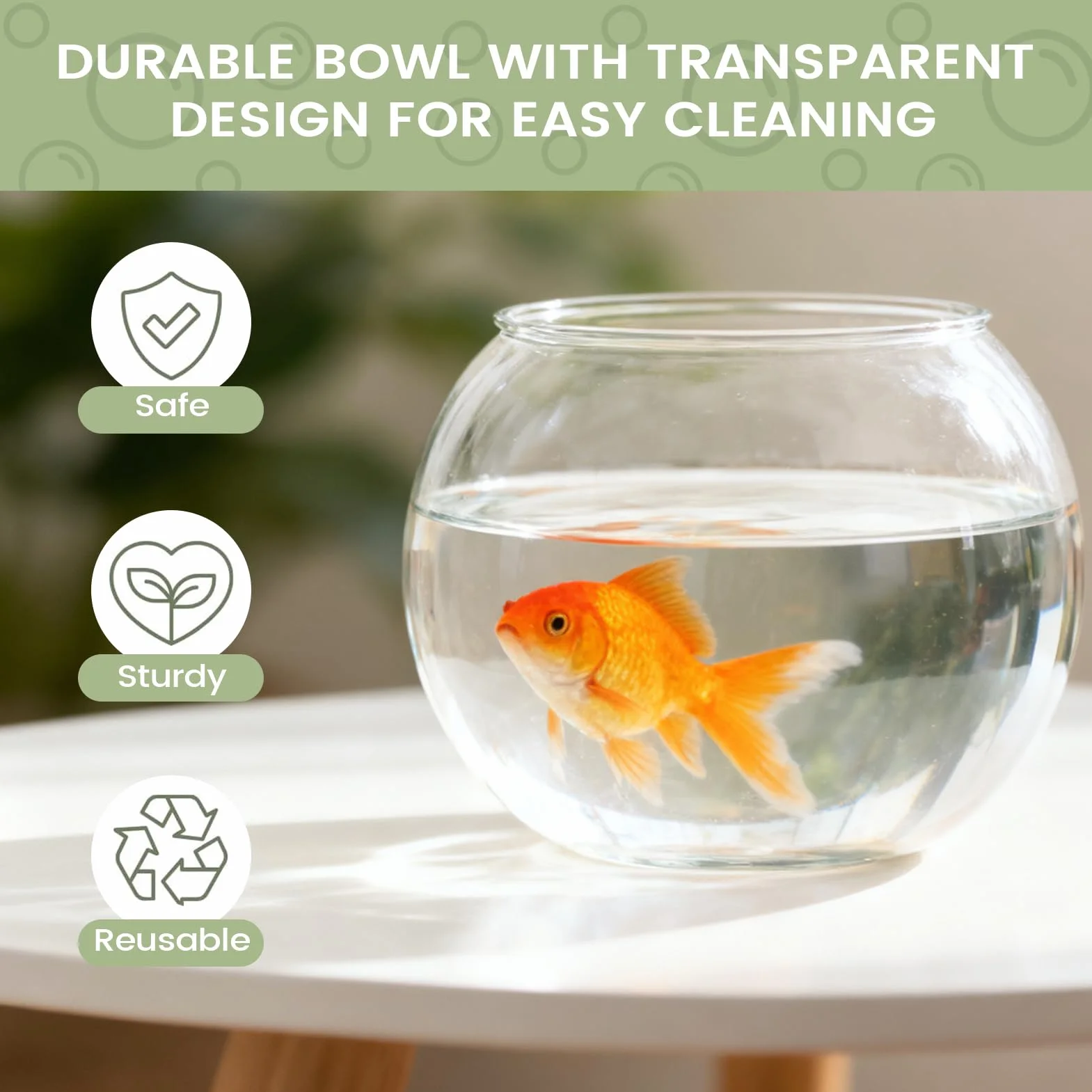 Bocal À Poissons Résistant Chocs Petit Récipient Aquarium à Bulles Transparent