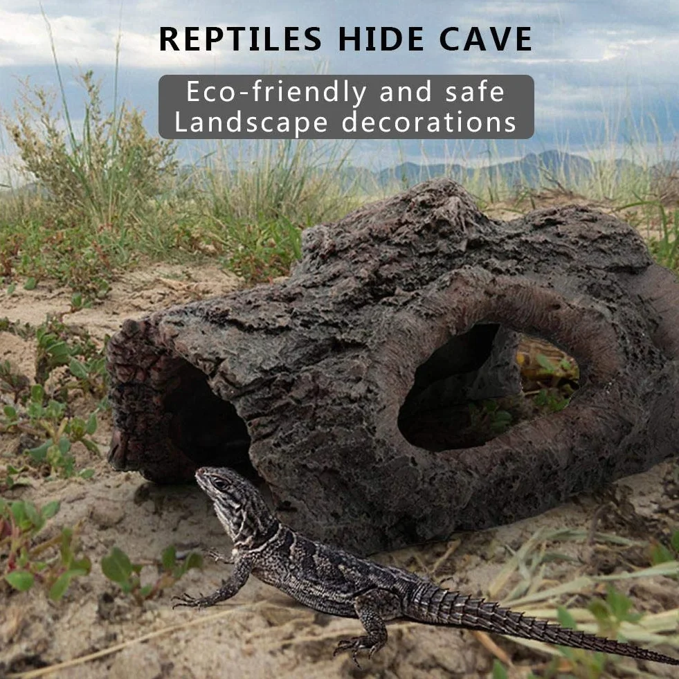 Rocher de Cachette de Reptiles, Grotte d'Amphibiens, Décoration d'Aquarium pour Lézard Scorpion
