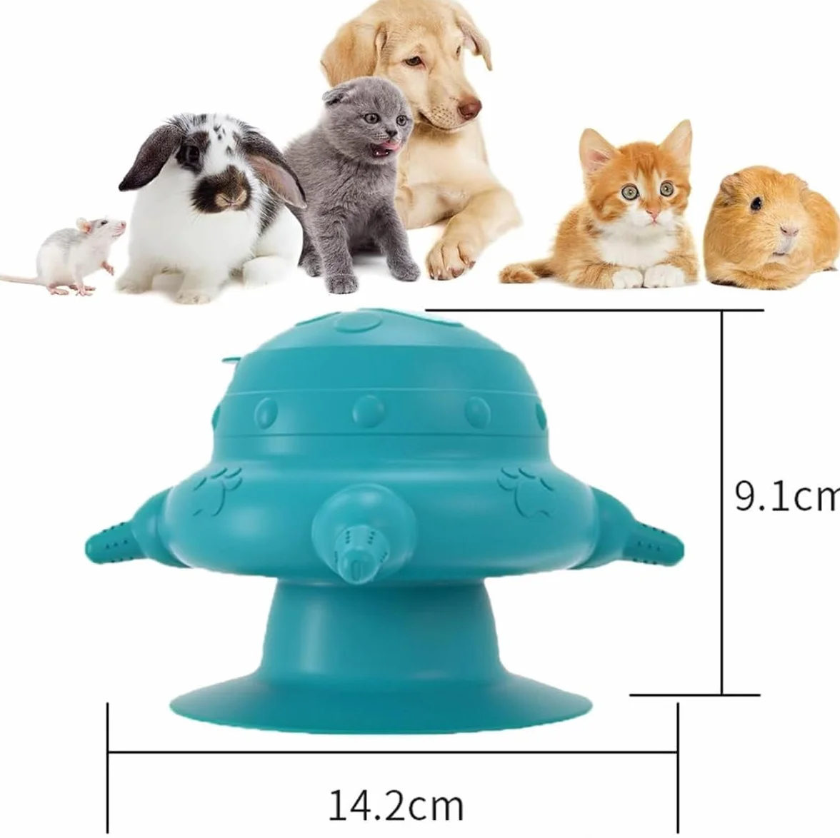 Station d'alimentation à lait pour chiots et chats avec 4 tétons - Silicone auto-nourrissante