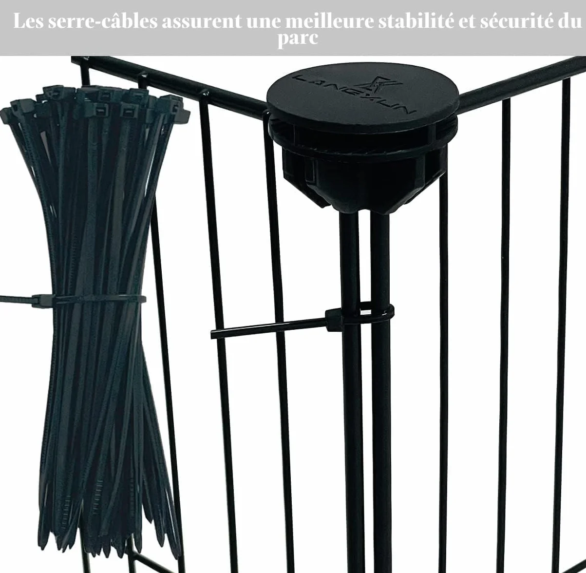 Langxun Cage de Lapin avec Porte, Enclos pour Petit Animal, Treillis Métallique Portable Intérieur Extérieur 30x38cm 12 Pièces
