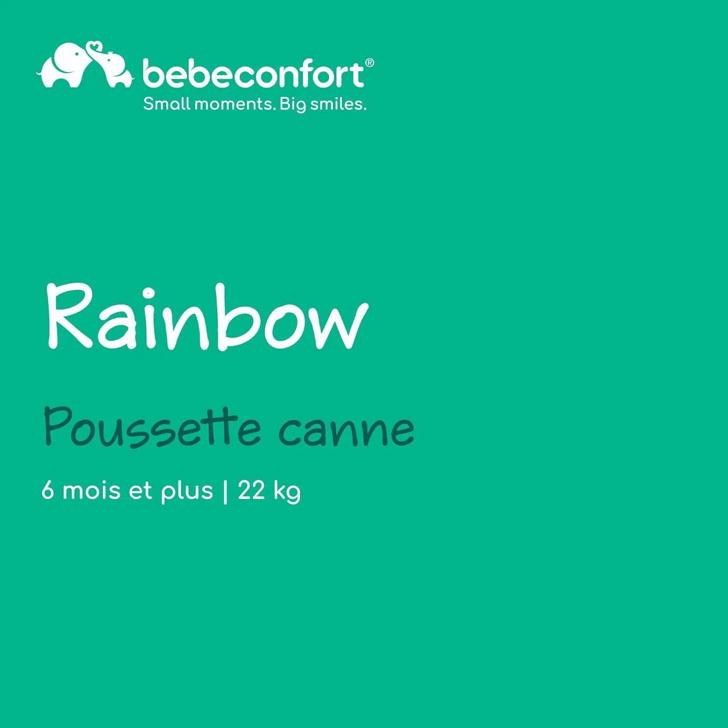 Bebeconfort Rainbow Poussette Canne Multipositions Compacte Légère 6 mois à 4 ans 22 kg Mineral Graphite