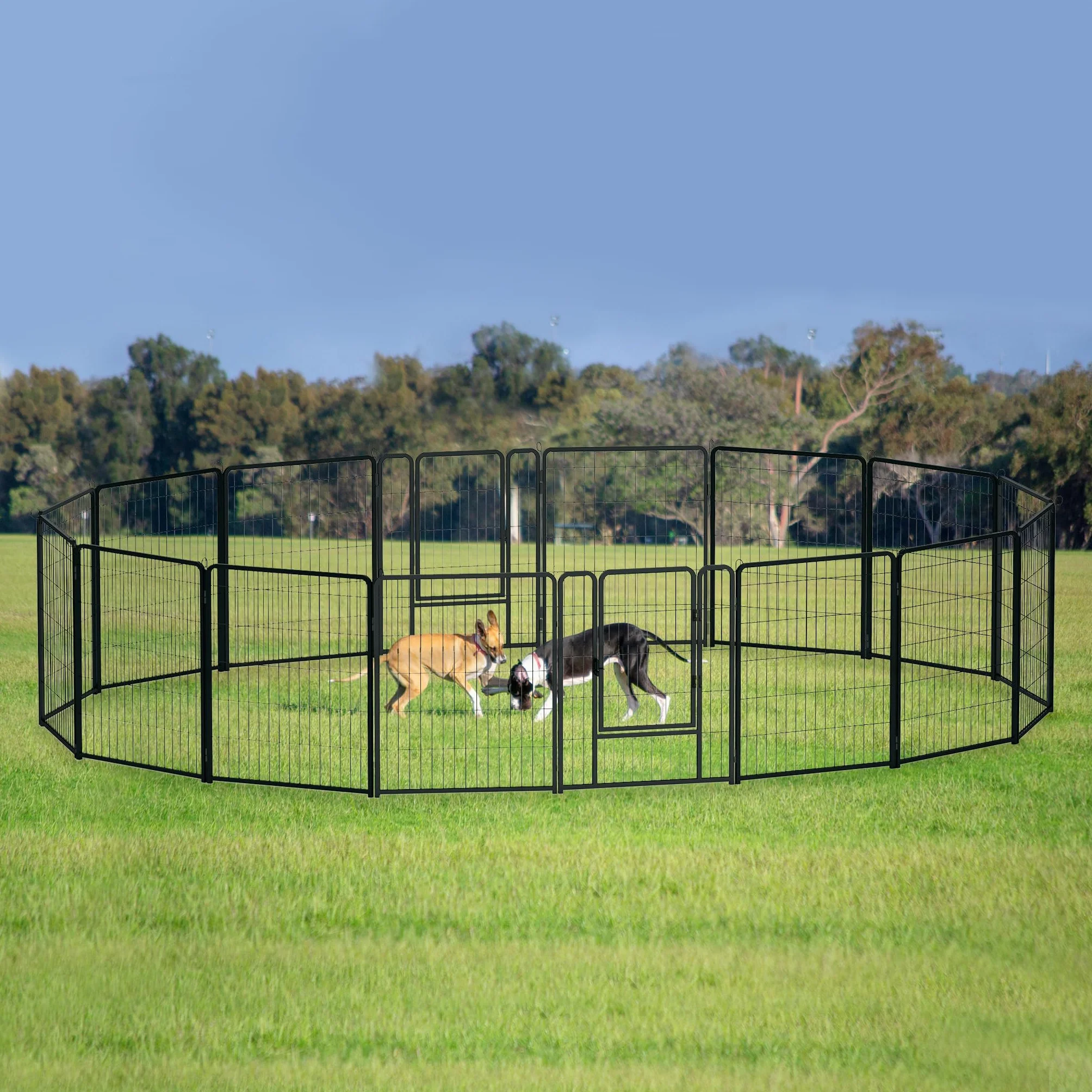 Enclos pour chiot DIY Pliable 8 panneaux grillagés 80x65 cm