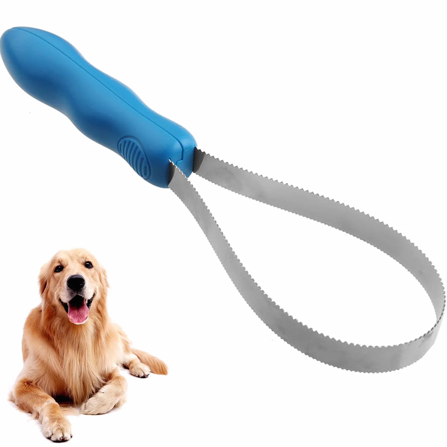 Lame double face pour chien - Pour tous les types de pelage de chien - Brosse avec lame en acier inoxydable
