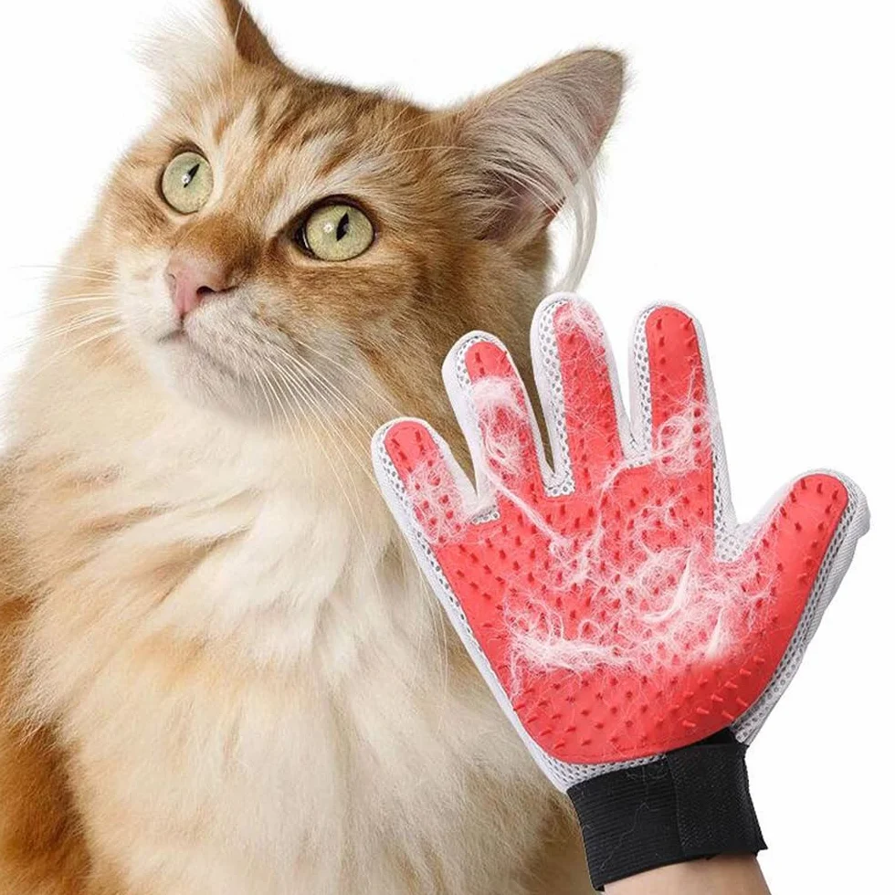 Marchul Lot de 2 Gants de Toilettage pour Animaux - Brosse Épilation Massage Poils Longs/Courts Chat Chien Lapin