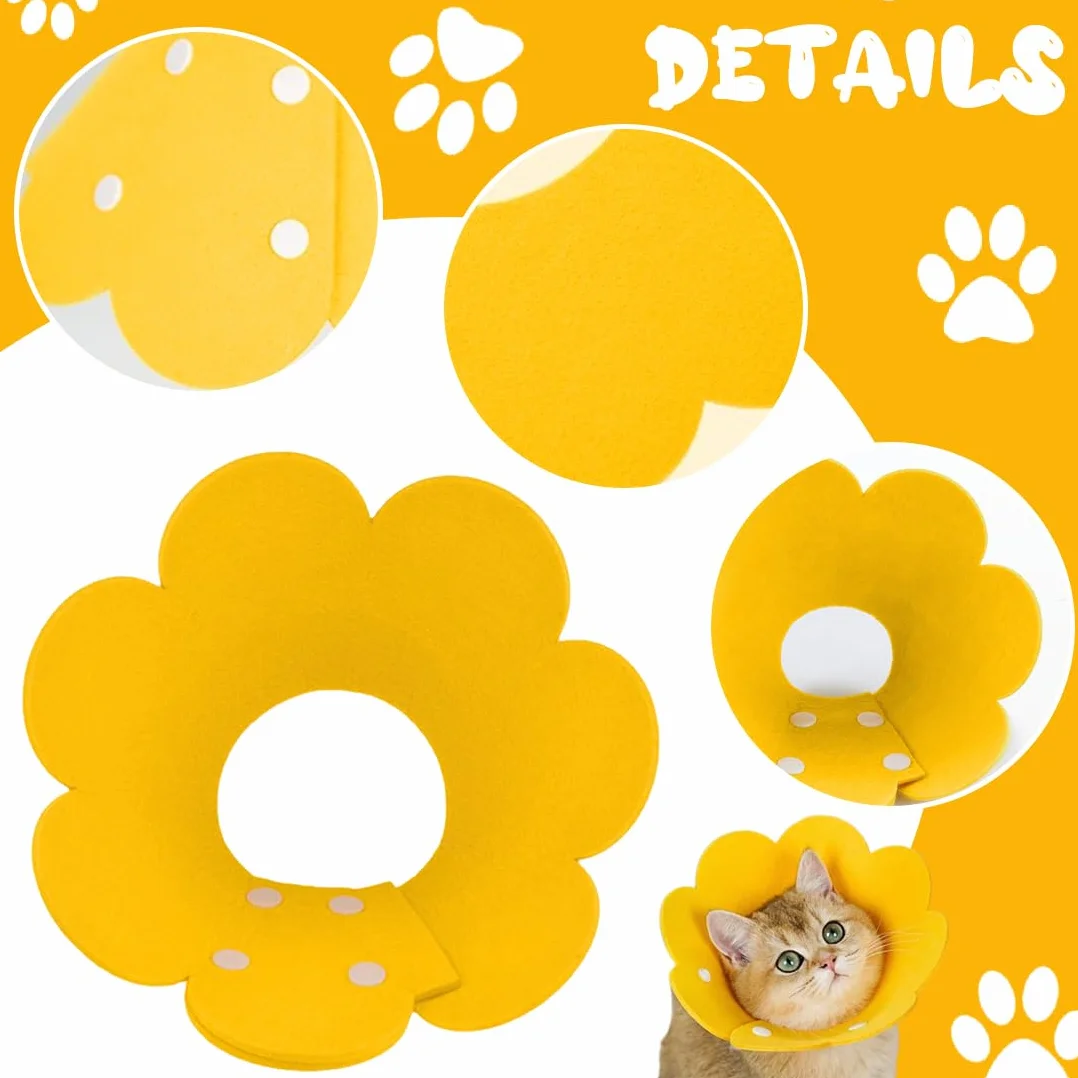 JEYORZY Collier de Protection Doux pour Chats Anti-Morsure Taille S Jaune Felt