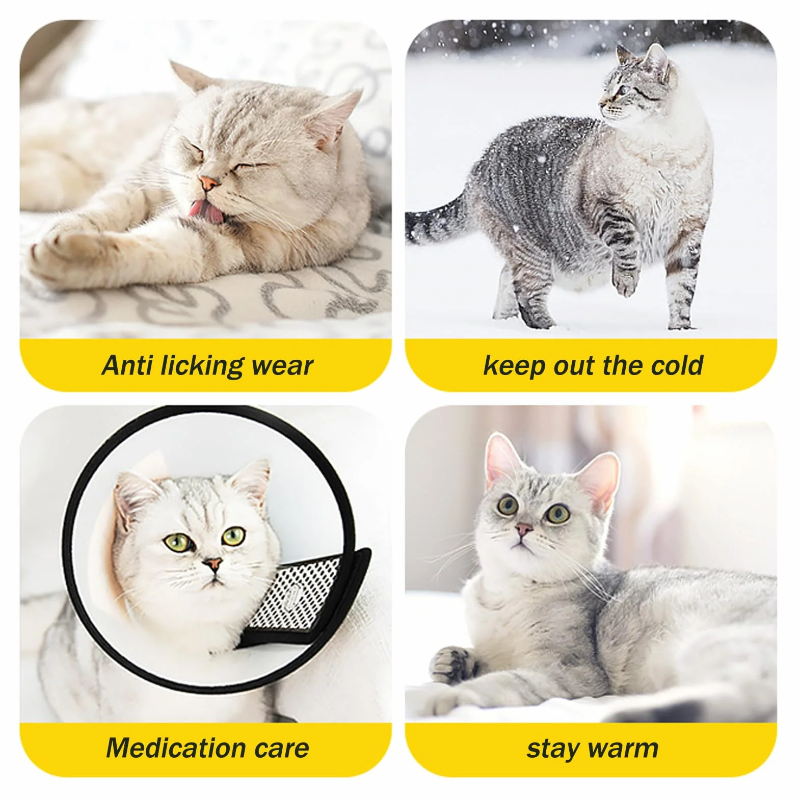 Collier Élisabéthain Anti Léchage pour Chat, Ajustable Doux, Protection Post-opératoire Bleu foncé