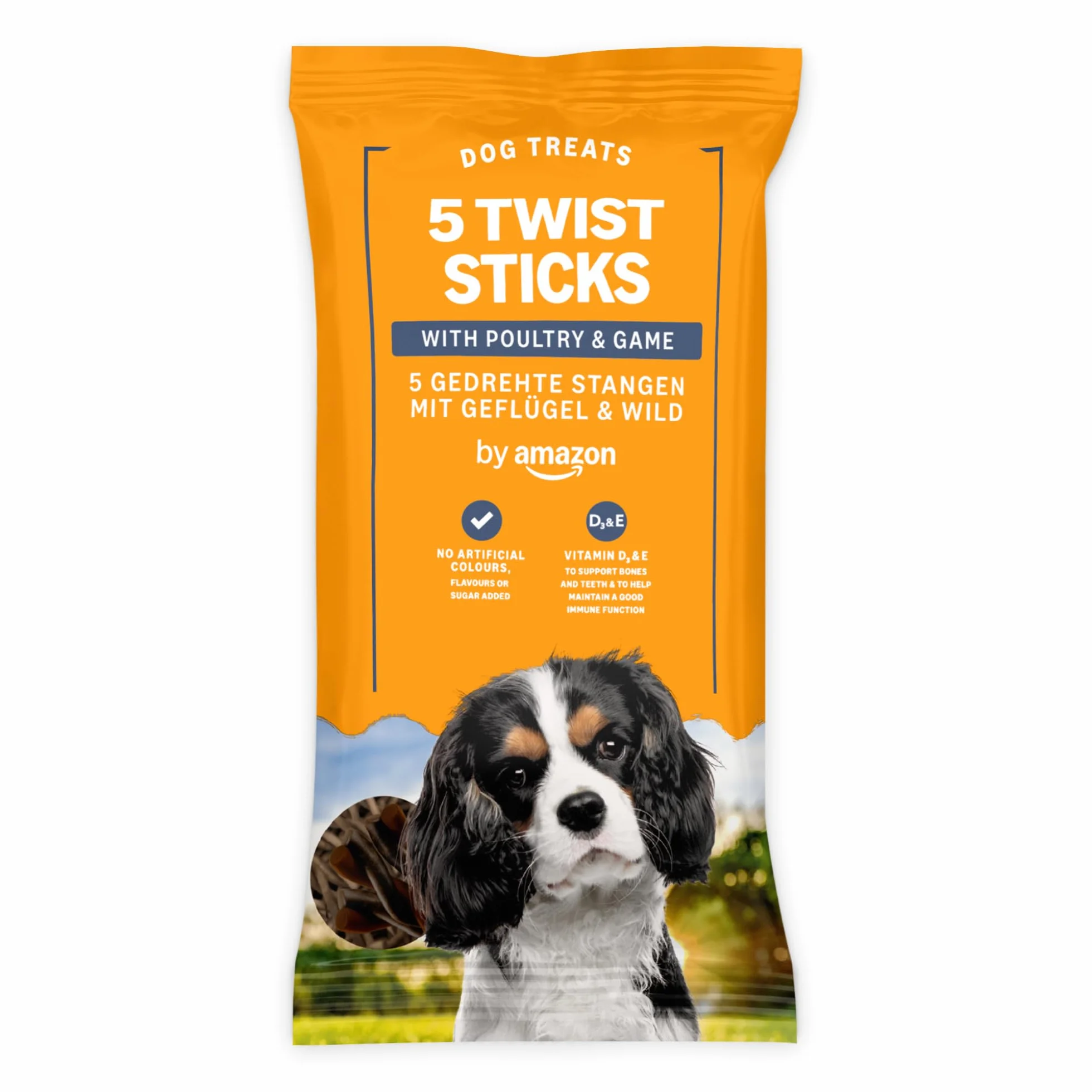 by Amazon pour Chiens - Bâtonnets Torsadés à la Volaille et au Gibier, 100g