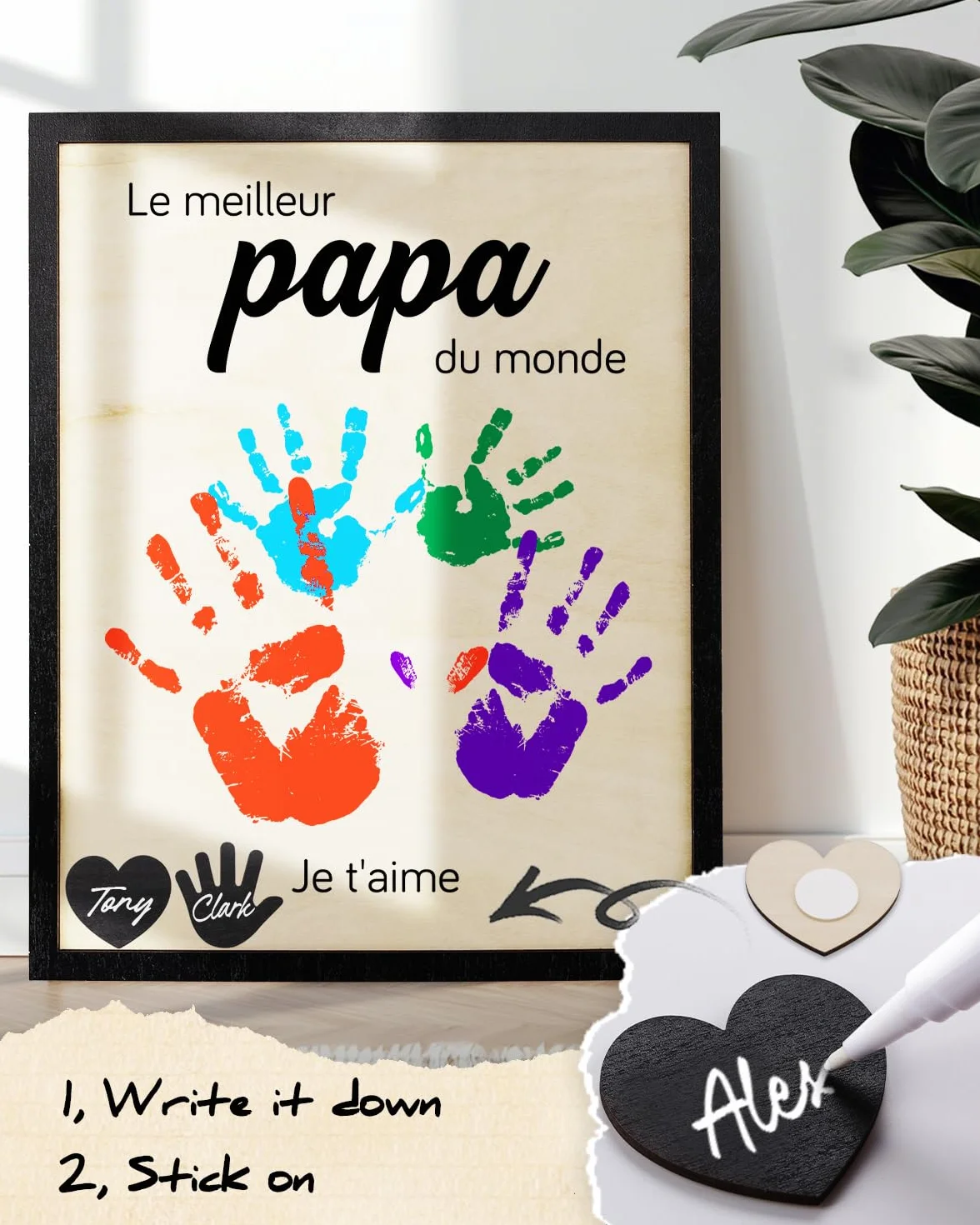 DIY Empreinte Mains Familiales Cadeau Fete des Peres Papa Anniversaire Noel