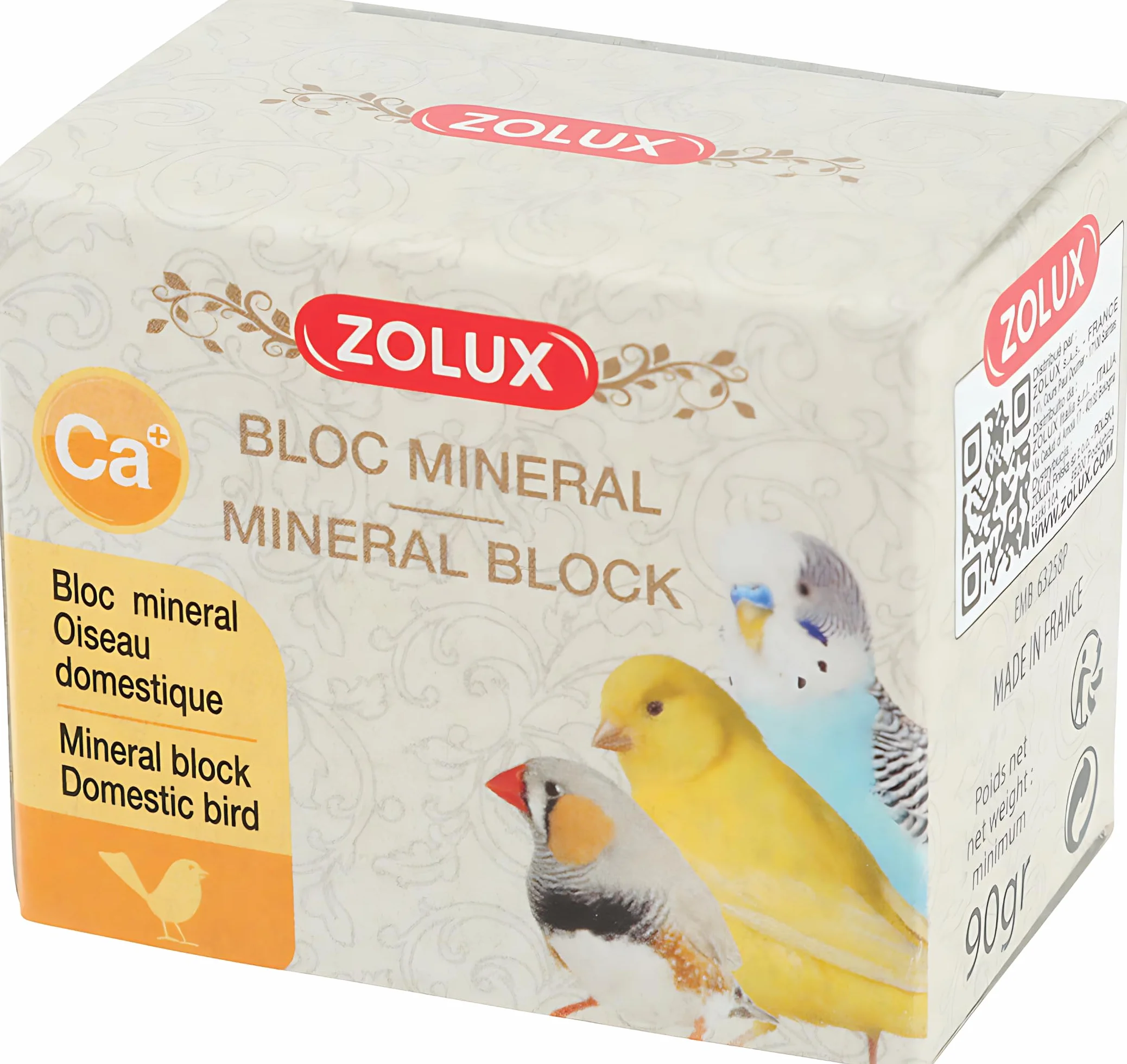 Zolux Bloc Sels Minéraux pour Oiseau 90 g