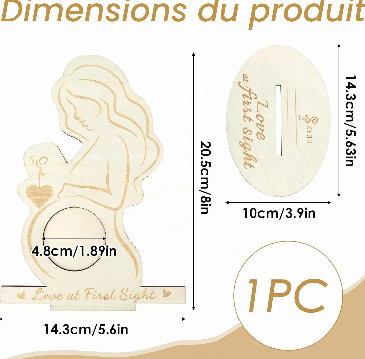Cadre Photo Femme Enceinte en Bois - Décoration Unique pour Échographies de Bébé - Support Photo Ultrasons
