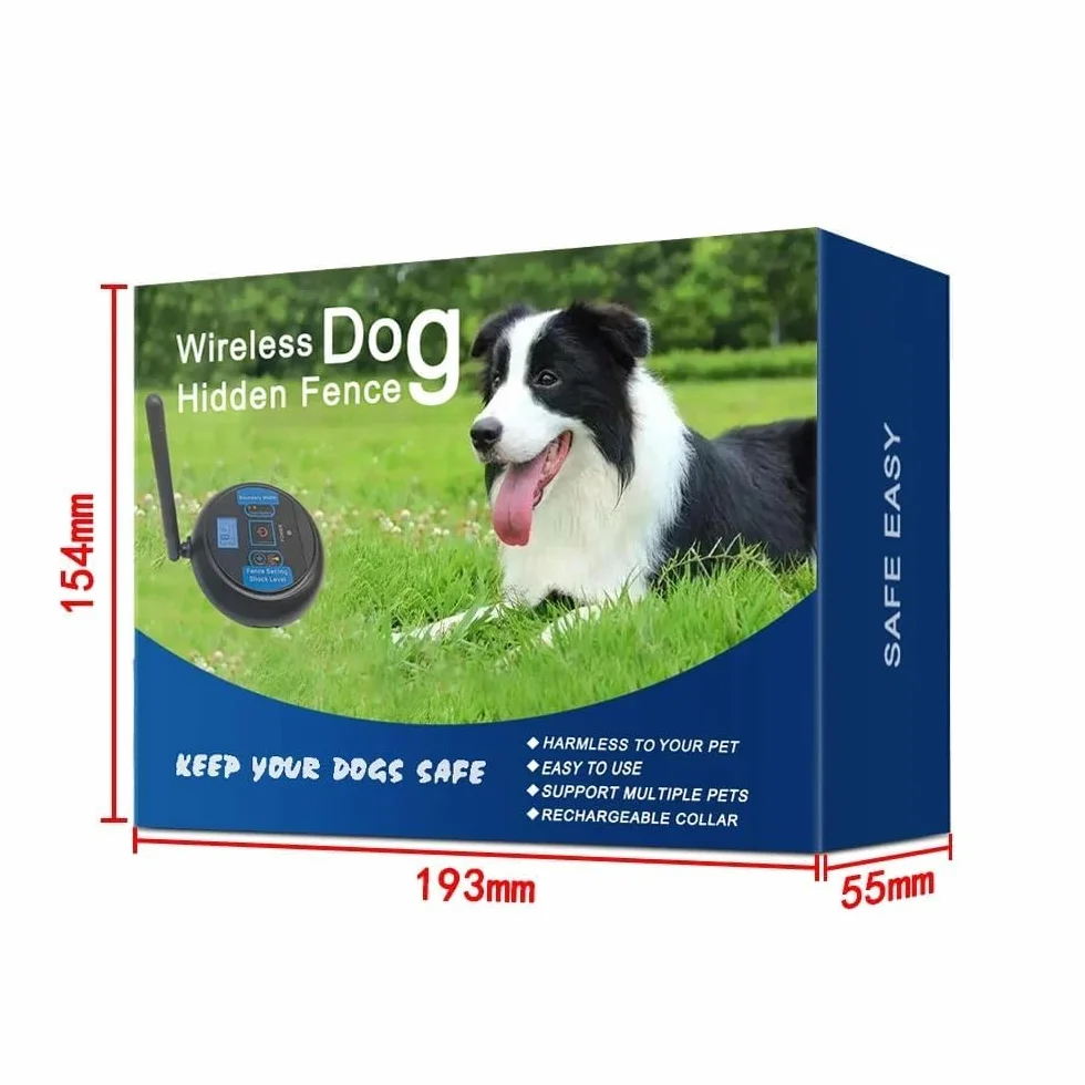 Clôture Électronique Sans Fil pour Animaux de Compagnie Anti-Fugue et Stop Barker pour 2 Chiens